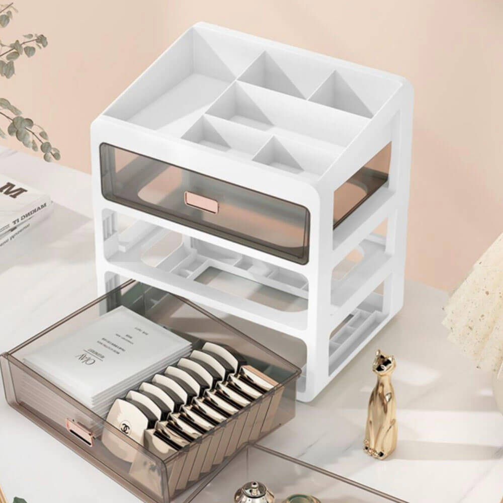 Elite Makeup/ Skin Care Beauty Organiser - Ice White