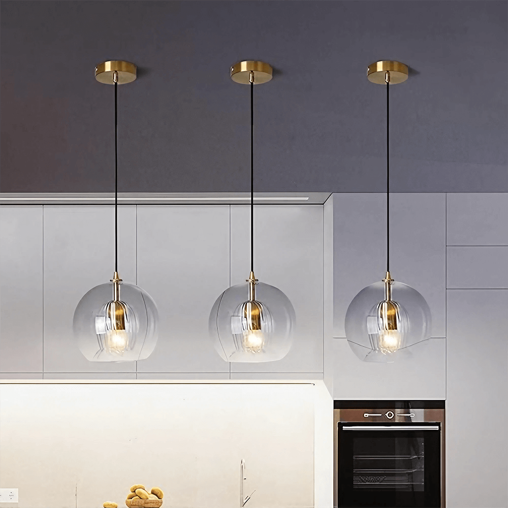 Pleated Glass Pendant Light - 3 Colours
