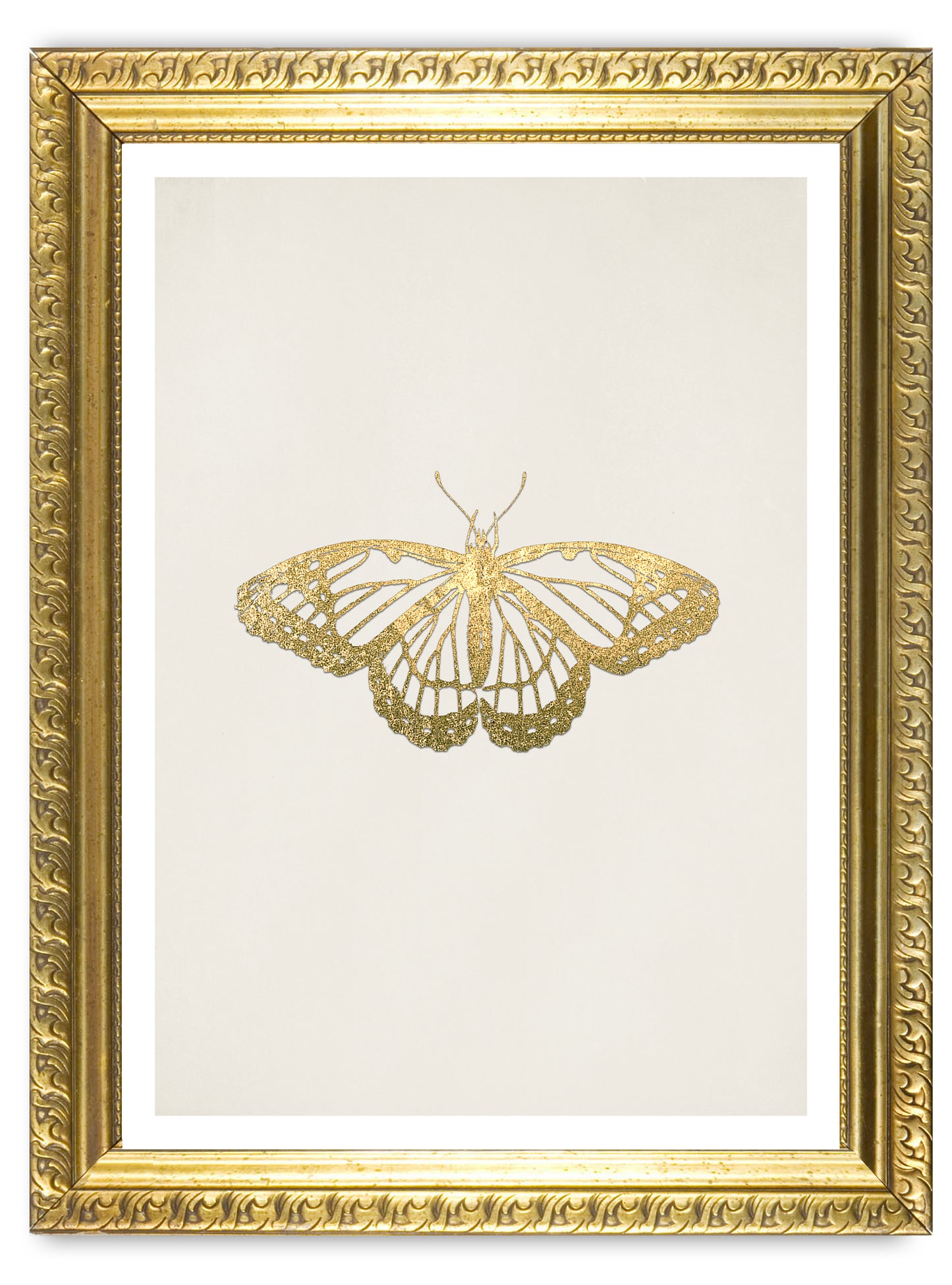 Single Gold Butterfly Art Print - Jasmine and Jade Interiors