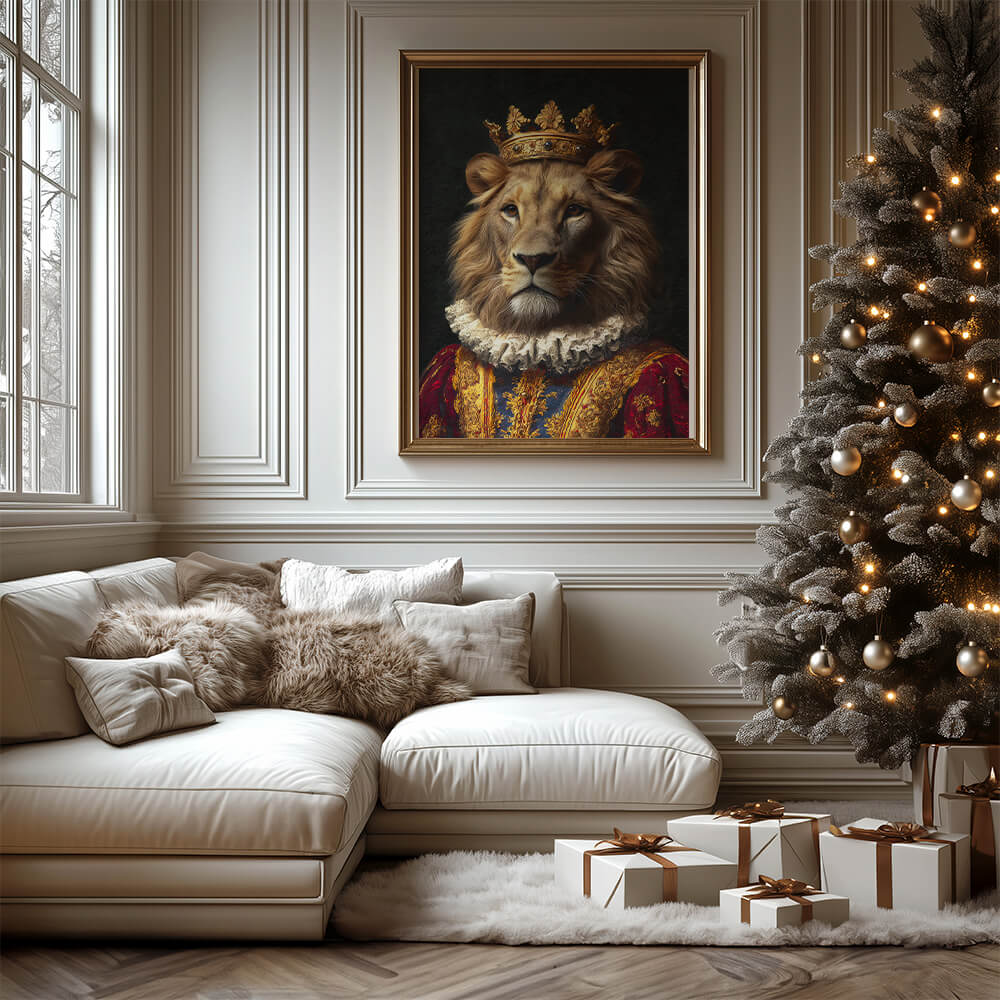 Vintage Lion Portrait – Renaissance Art Print