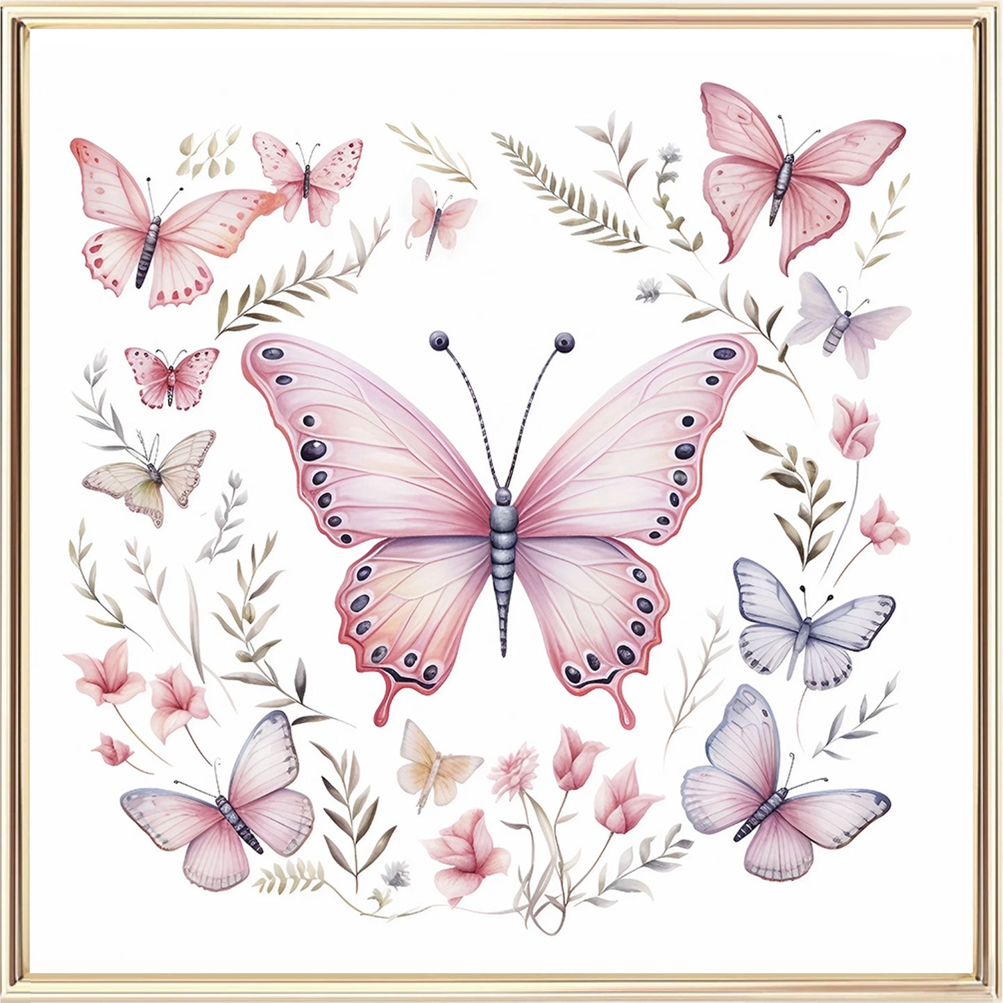 Pink Butterflies Art Print