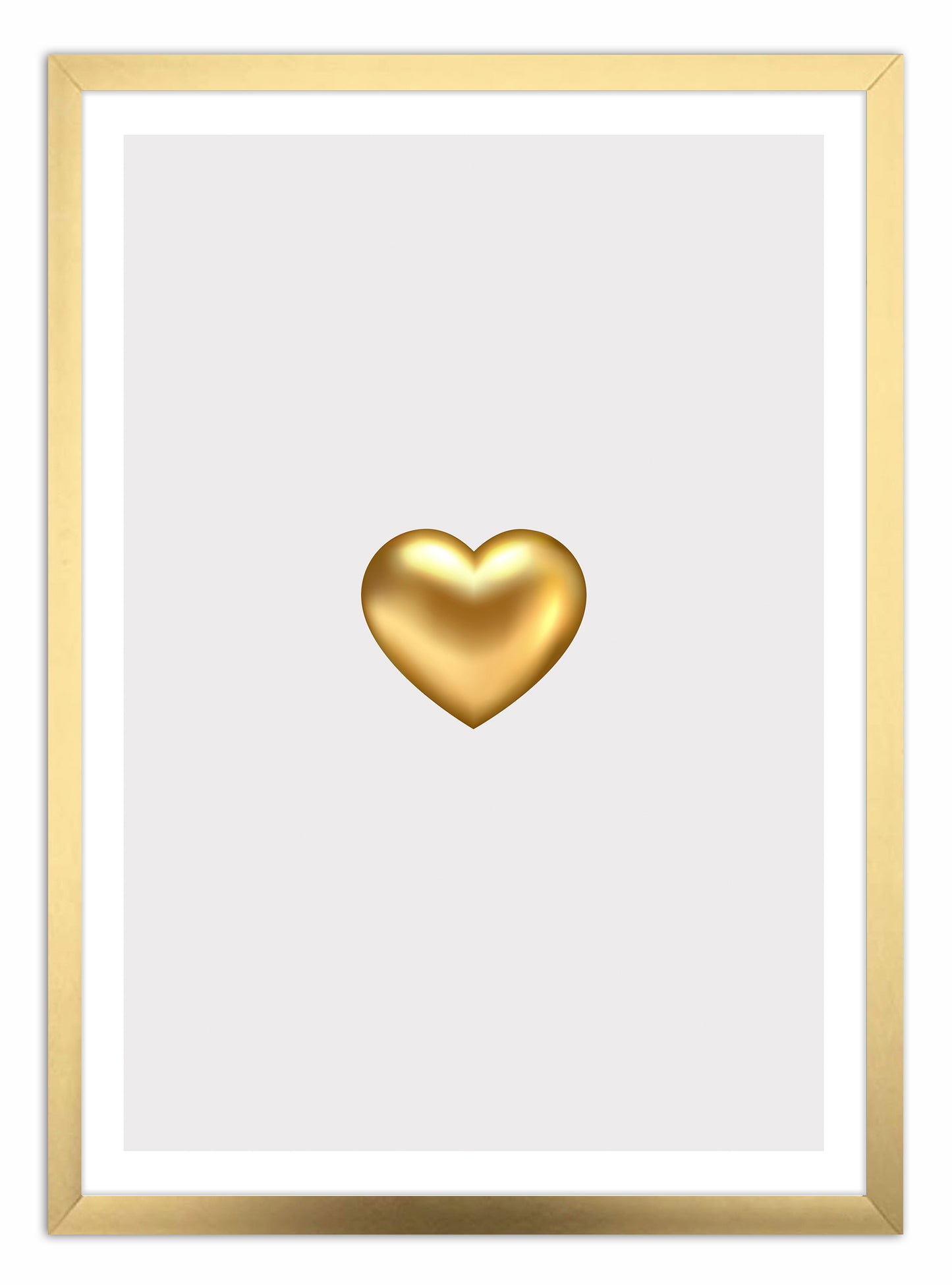 Single Gold 3D Heart Art Print - Jasmine and Jade Interiors