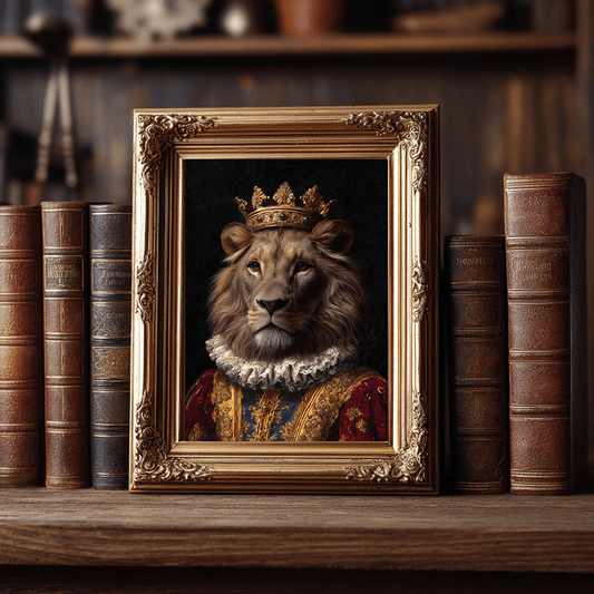 Vintage Lion Portrait – Renaissance Art Print