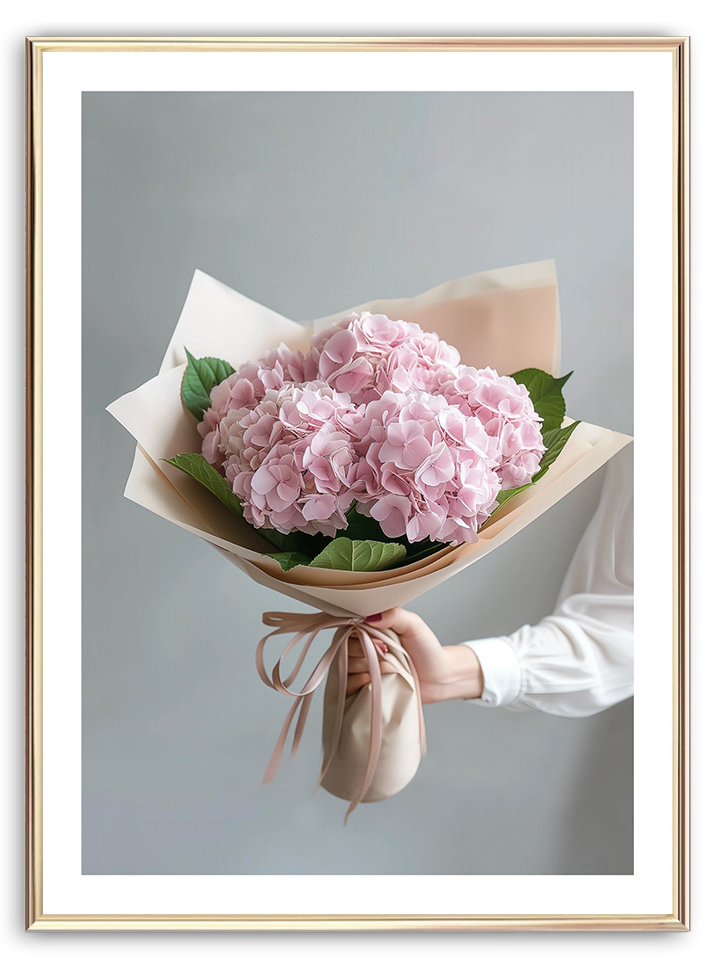 Hortensien-Blumenstrauß Kunstdruck