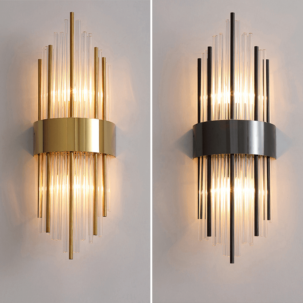 Modern Crystal Wall Lamp - Gold or Black