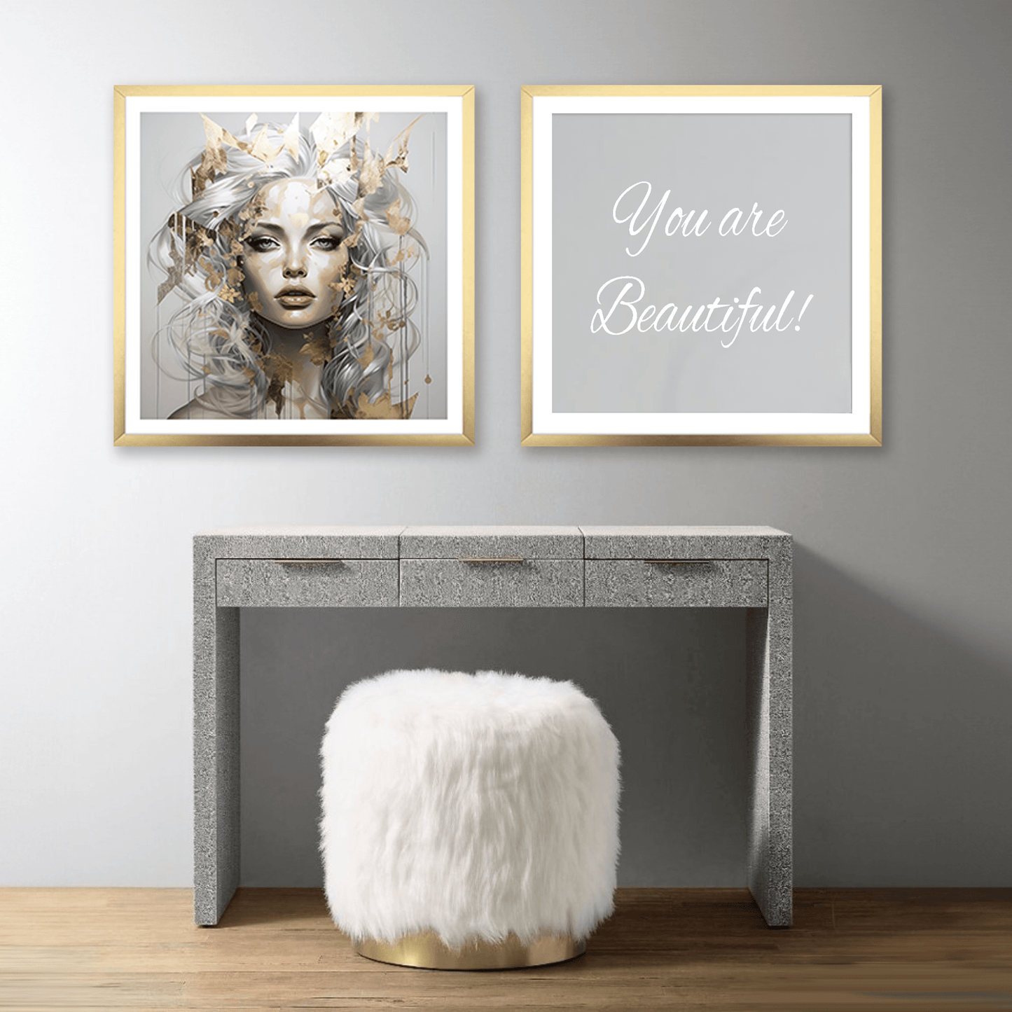 Golden Girl (B) abstrakt kunsttryk