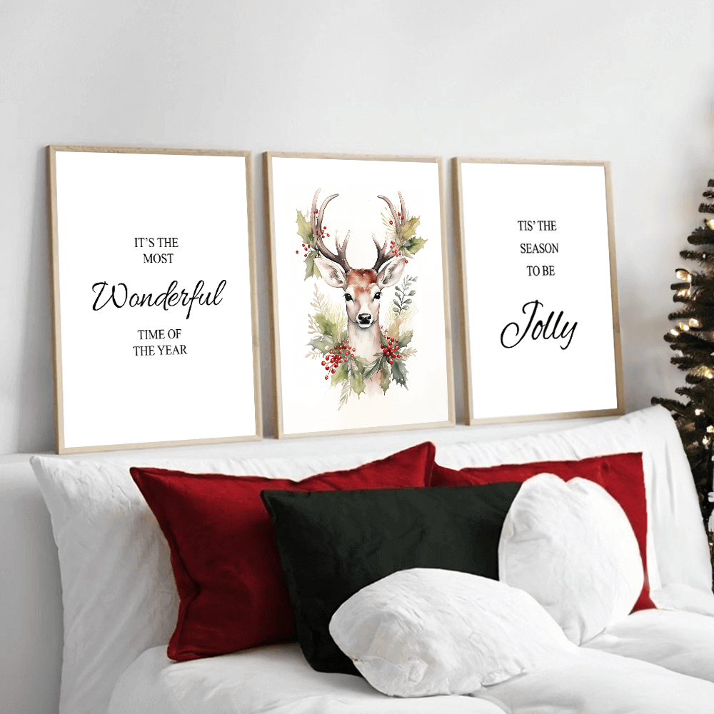 Nordic Christmas Deer Print