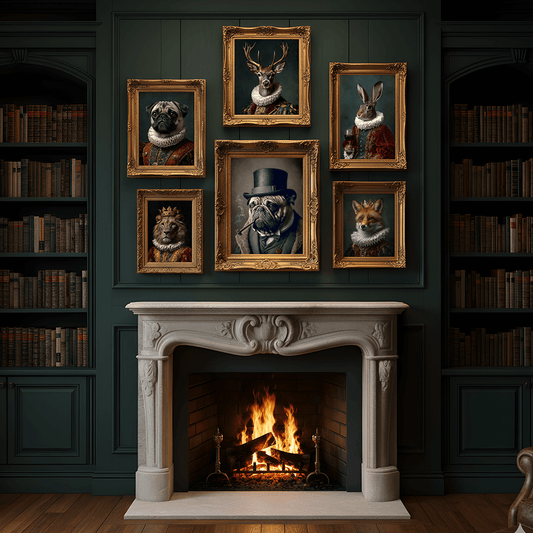 Vintage Winston Bull Dog Portrait – Renaissance Art Print