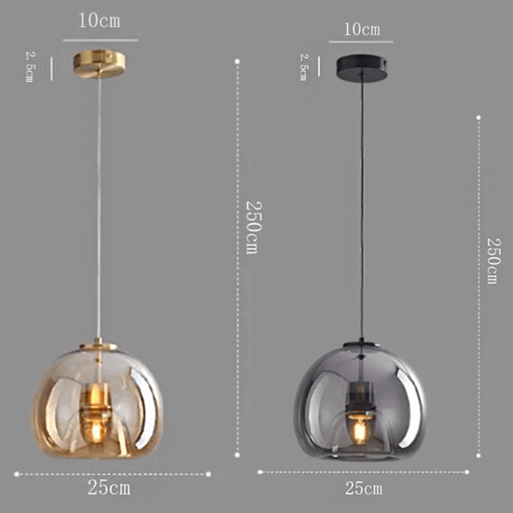 Minimalistesch Glass Drop Pendant Light - 2 Faarwen