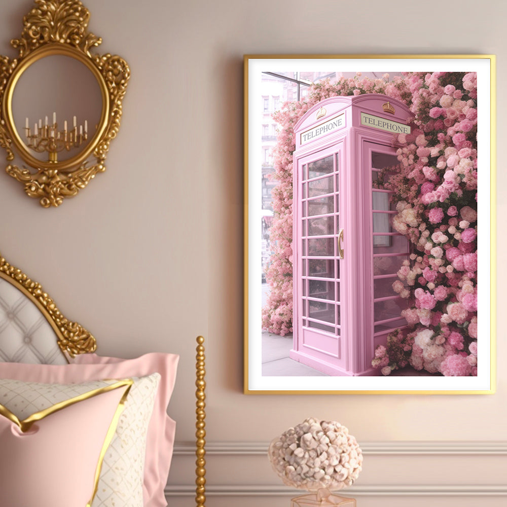 Розова лондонска телефонна кутия Art Print