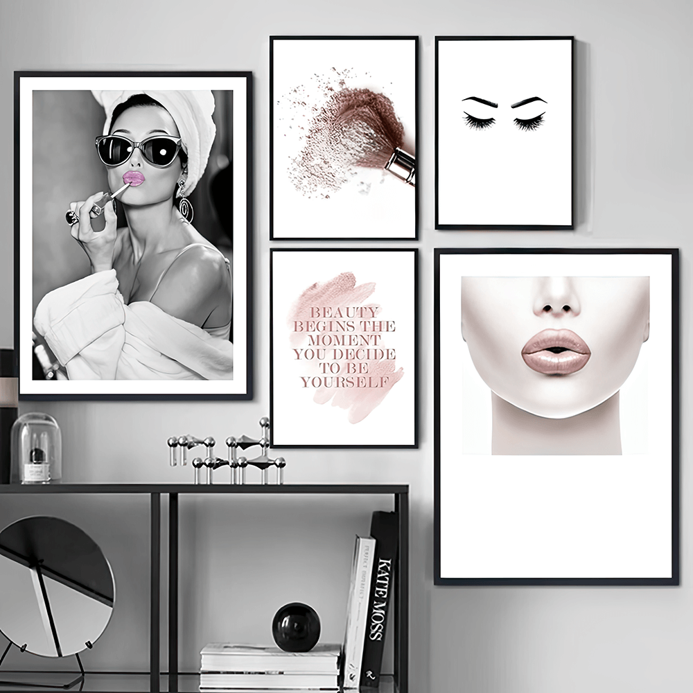 Audrey Hepburn, Pink Lipstick Art Print