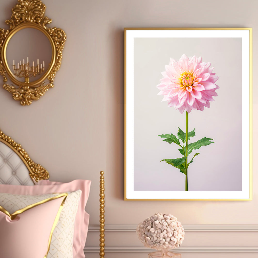 Розова Далия в разцвет Art Print