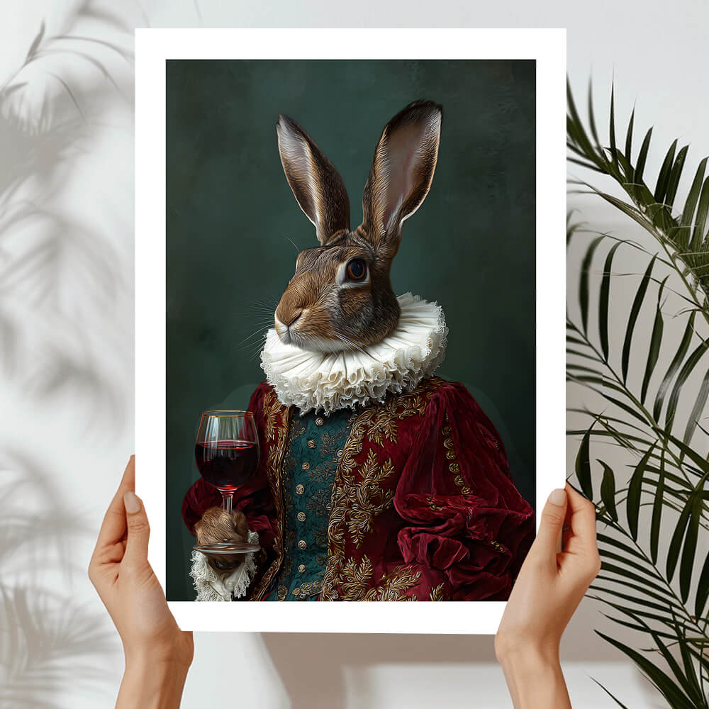 Vintage Hare Portrait – Renaissance Art Print