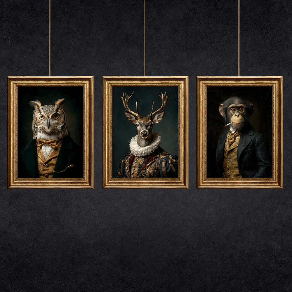 Monkey Vintage Portrait – Renaissance Art Print