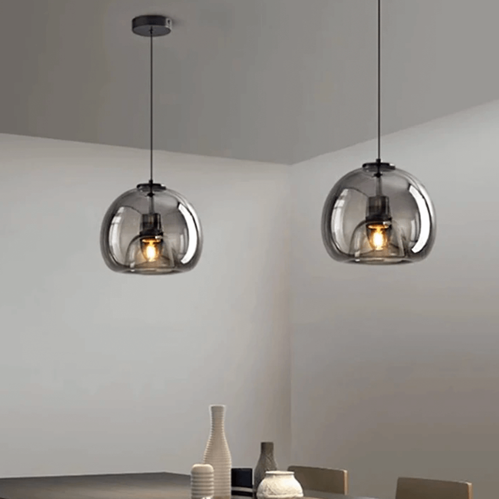 Minimalistesch Glass Drop Pendant Light - 2 Faarwen