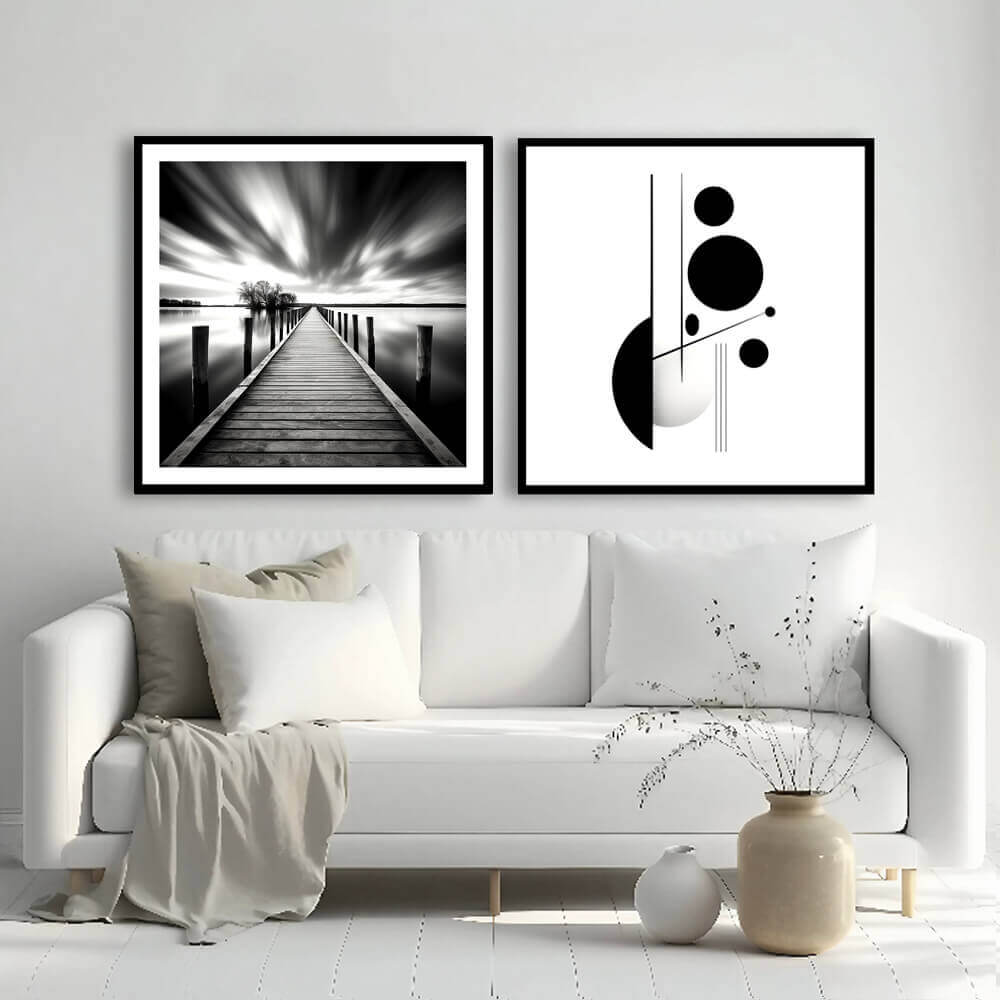 Monochrome Abstract Wall Art Print