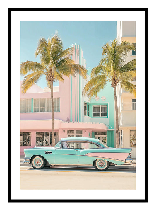 Blauwe Thunderbird kunstprint