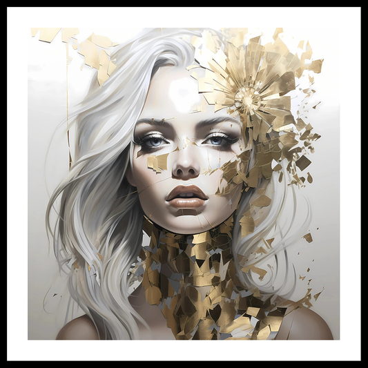 Golden Girl (B) Abstract Art Print | Square or Portrait