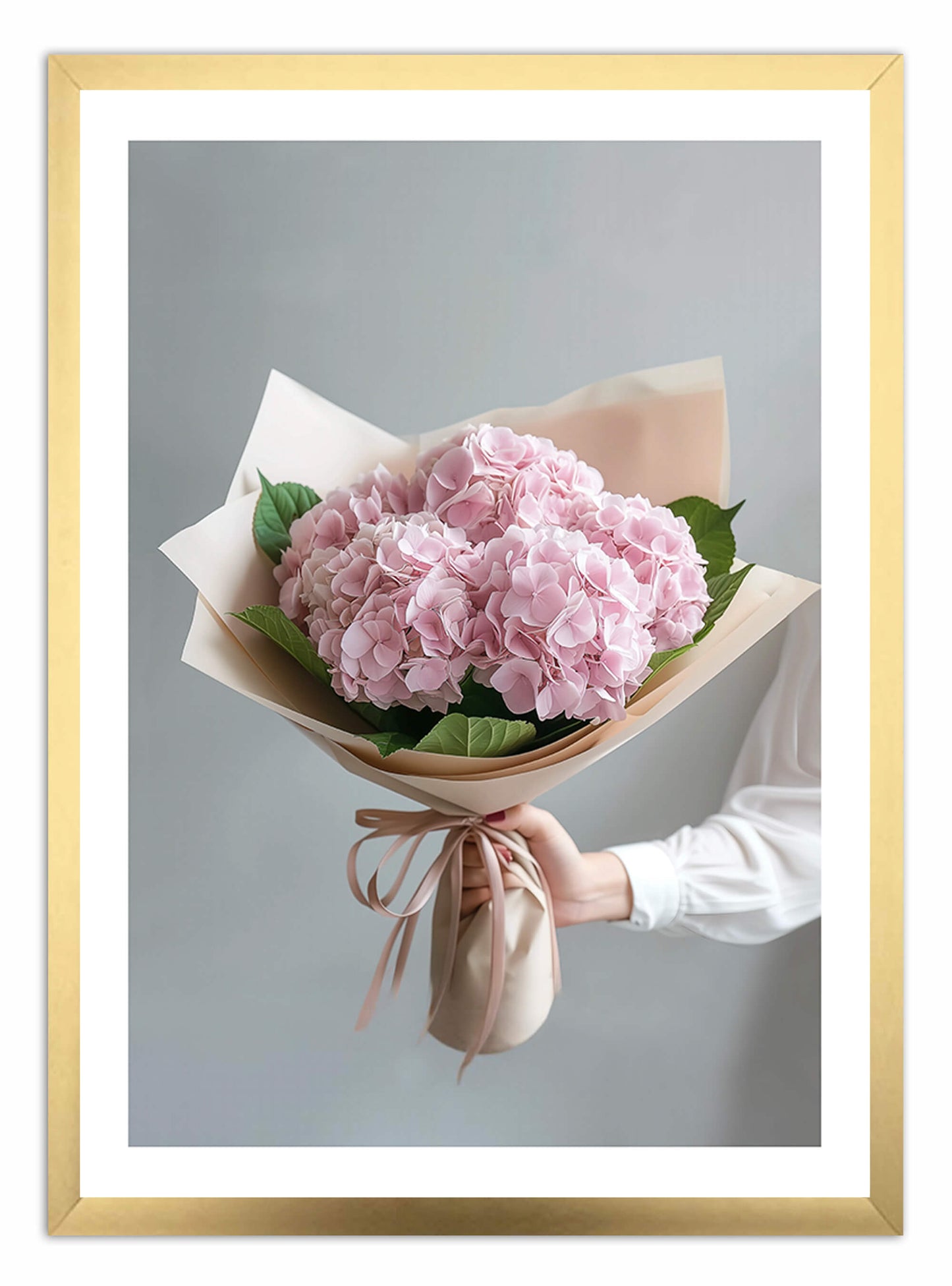 Hortensien-Blumenstrauß Kunstdruck