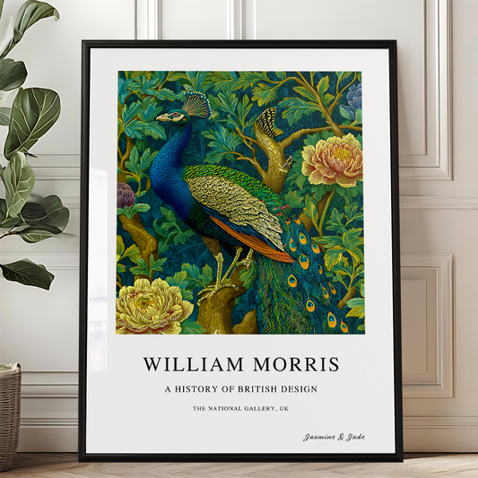 William Morris Inspired, Signed - Peacock Print (B)