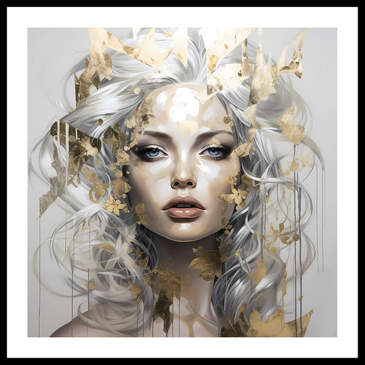 Golden Girl (B) Cetakan Seni Abstrak
