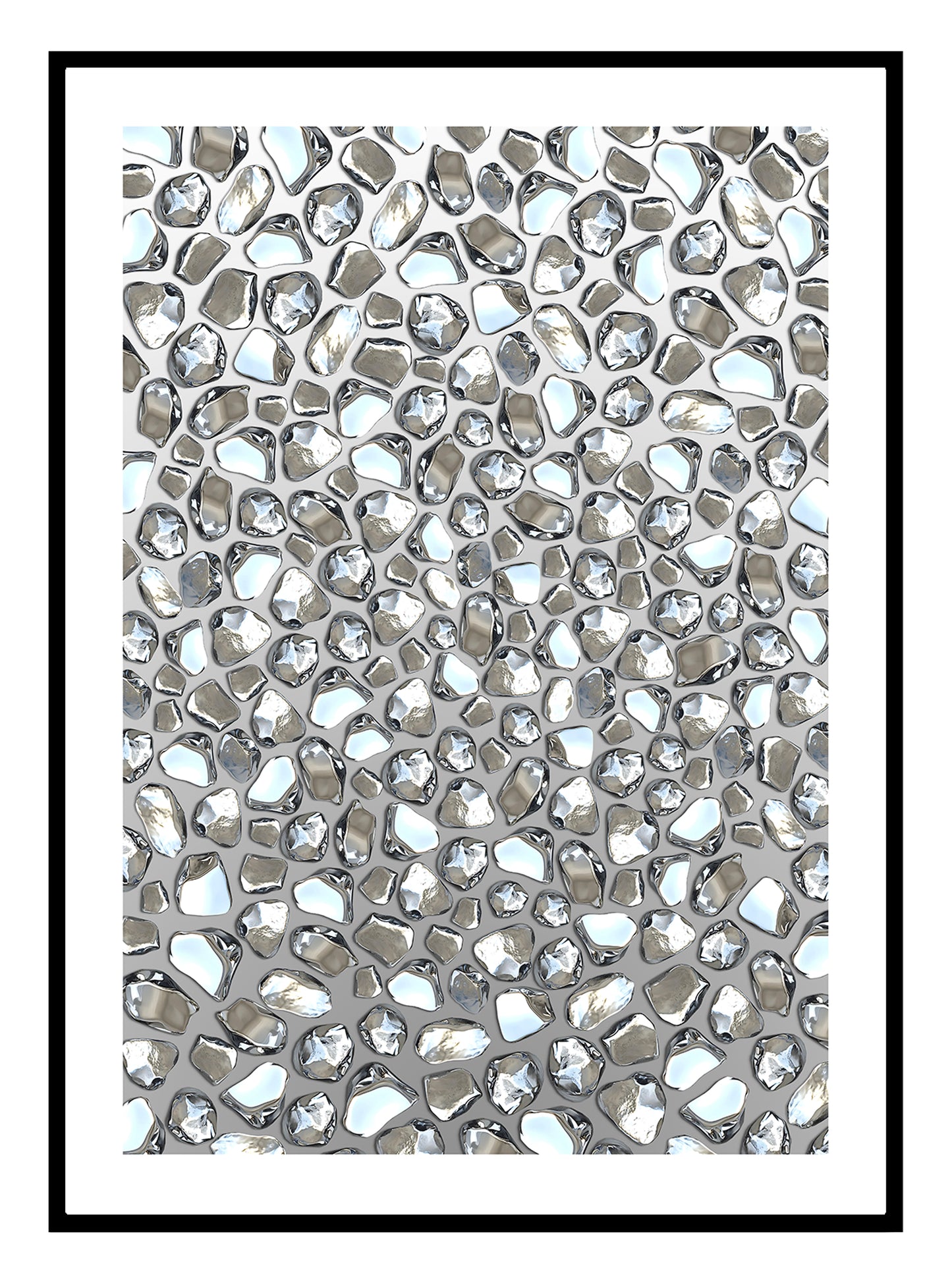 Chrome Pebbles Art Print