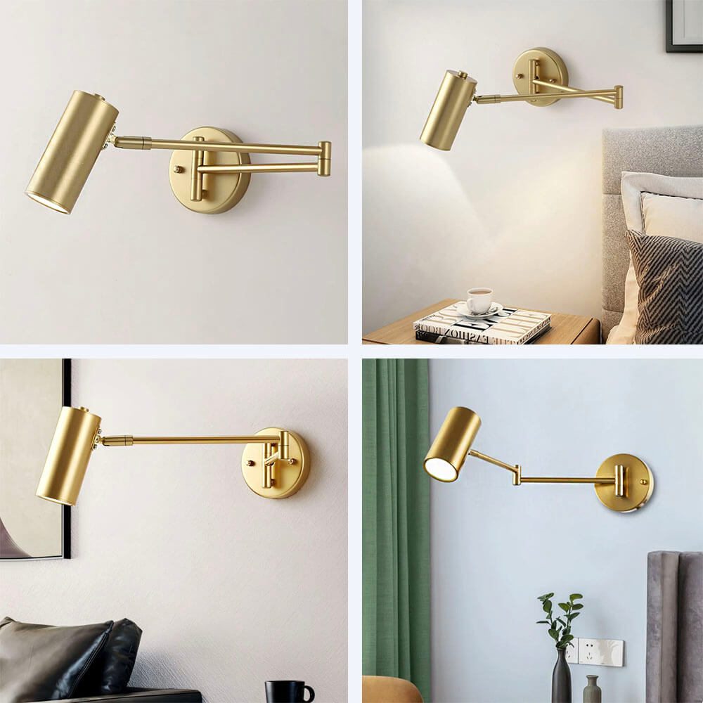 Industrial Adjustable Wall Lamp - Black or Gold