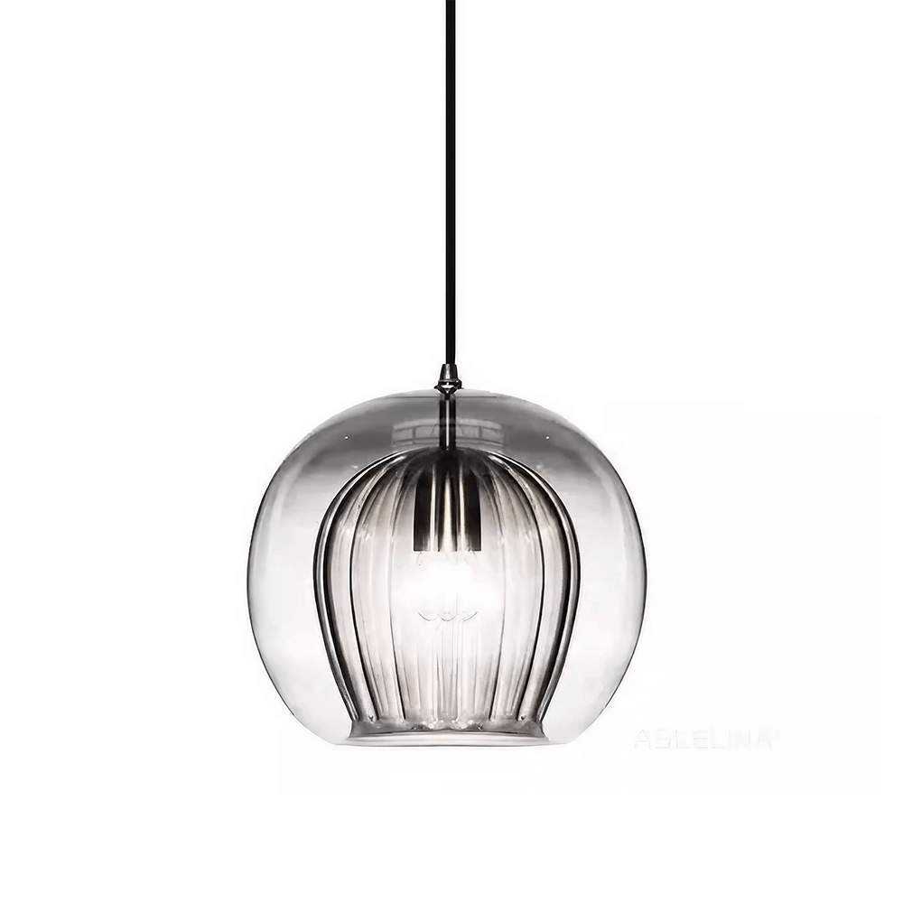 Pleated Glass Pendant Light - 3 Colours