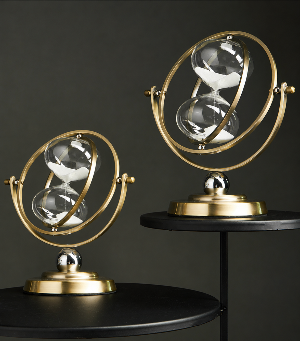 Luxury Gold Hourglass Timer – White Sand, 30 or 60 Minutes