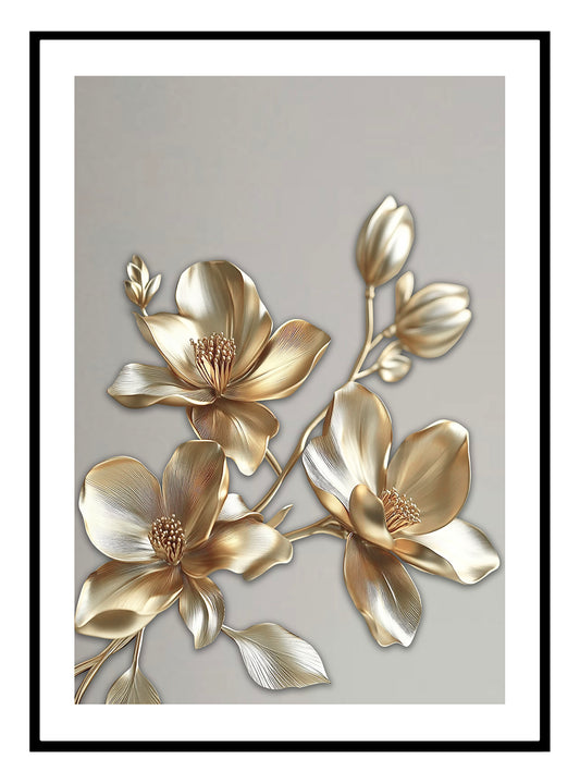 Golden Flowers (A) Art Print