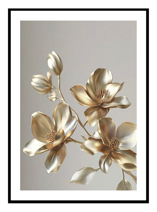 Golden Flowers (C) Art Print