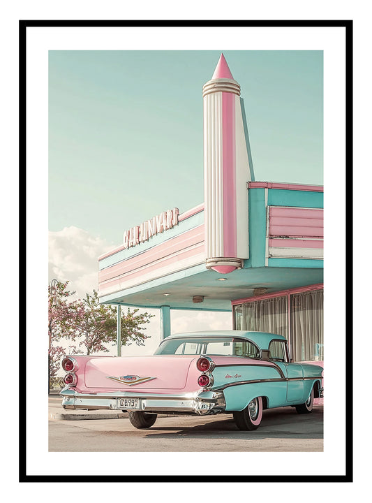Vintage Thunderbird-kunstdruk