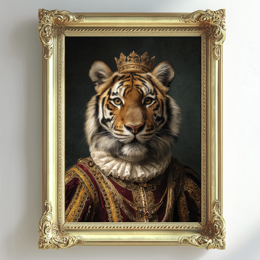 Vintage Tiger Portrait – Renaissance Art Print