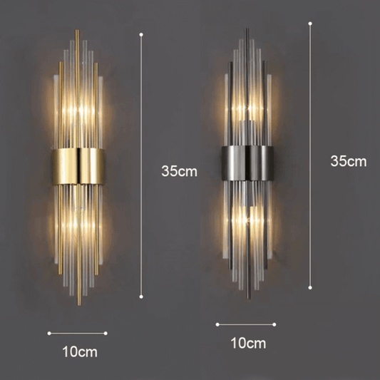 Crystal glass and gold wall light, wall lamp