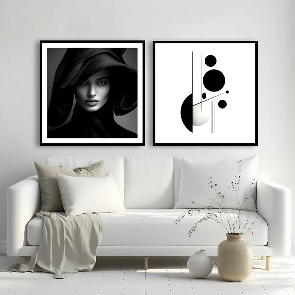 Monochrome Abstract Wall Art Print