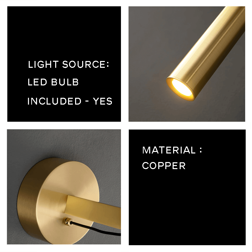 Nordic Minimalist Wall Light - Gold