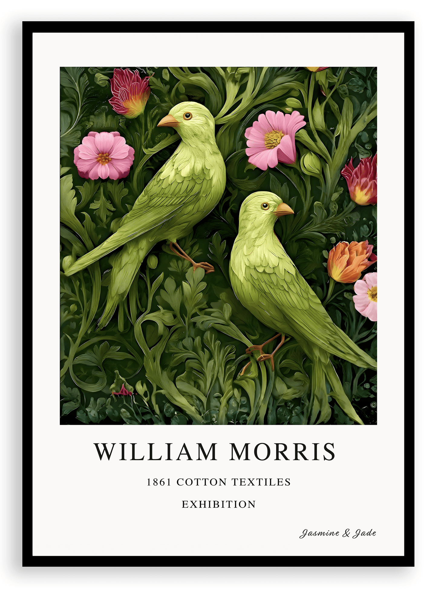 William Morris Inspired, Signed - Lovebirds Print