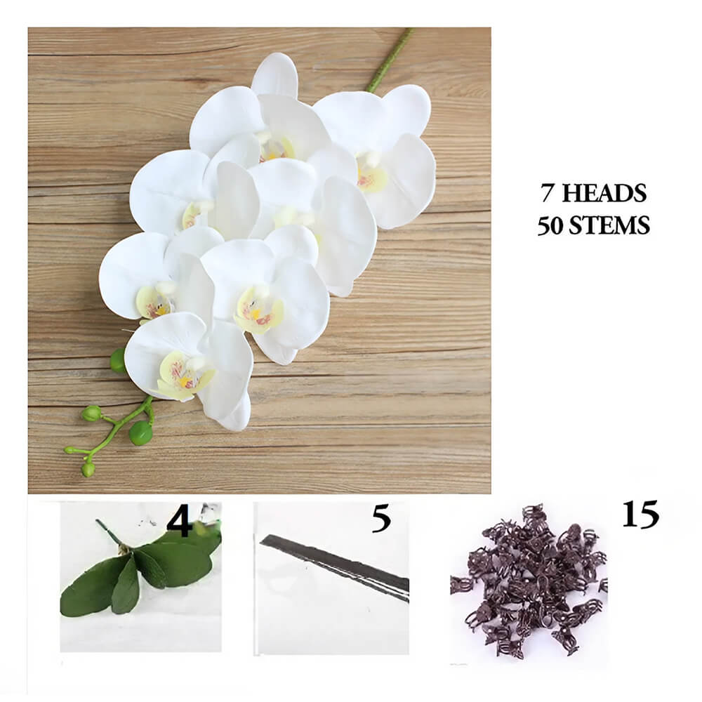 High Grade, Realistic Artificial Orchid Set - Jasmine and Jade Interiors