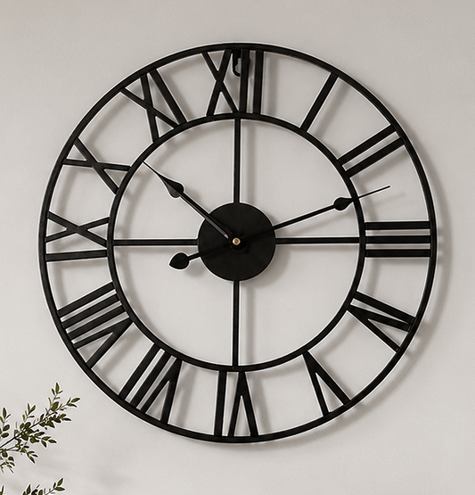 Modern Black Skeleton Wall Clock - 3 Colour Options