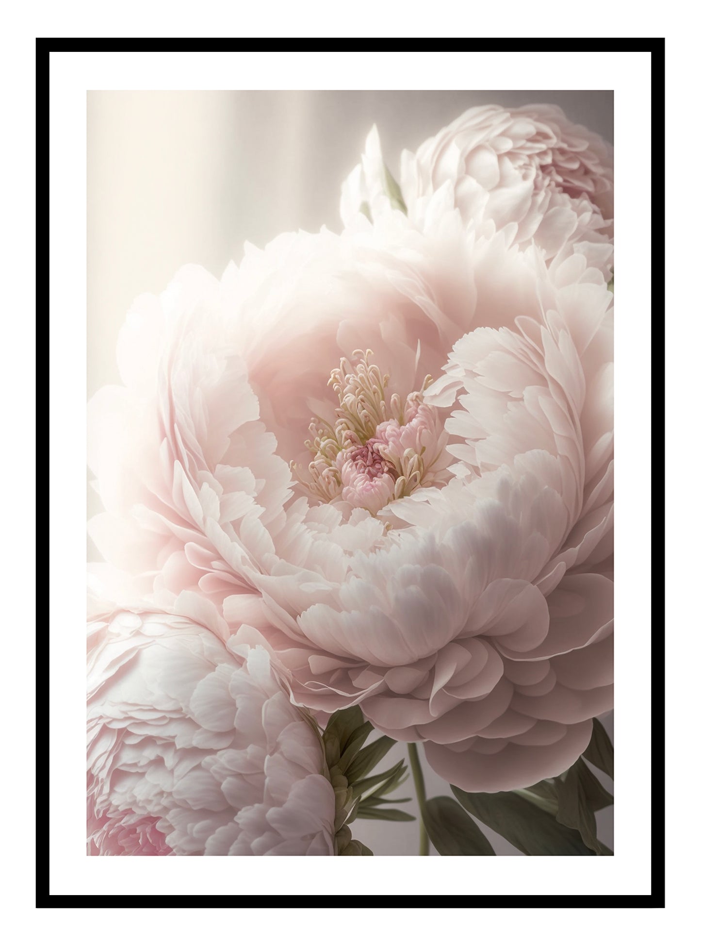 Rosa Pfingstrose Kunstdruck