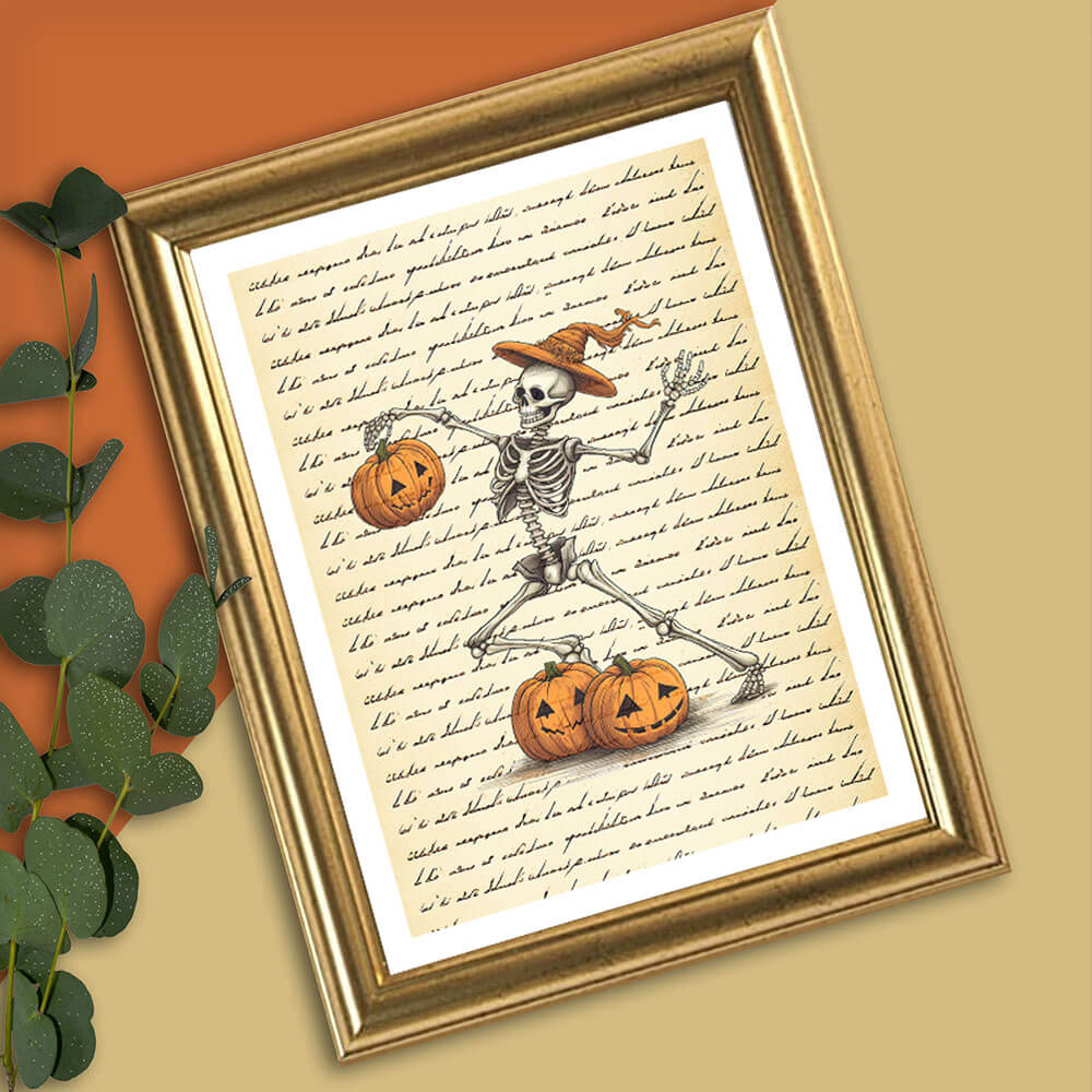 Halloween Skeleton Art Print