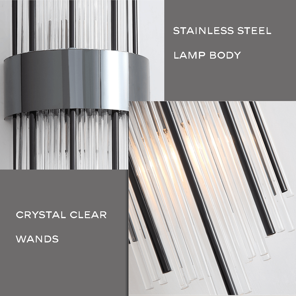 Modern Crystal Wall Lamp - Gold or Black