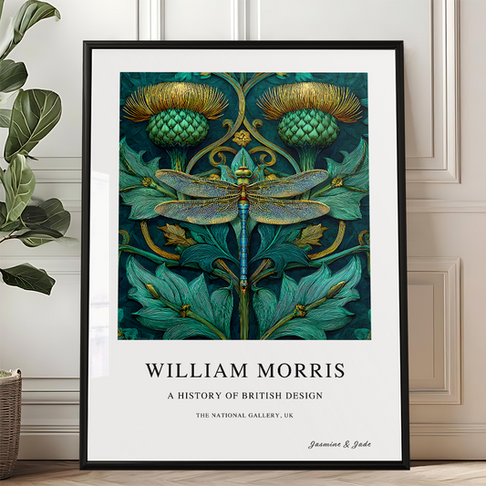William Morris Inspired, Signed - Dragonfly Print