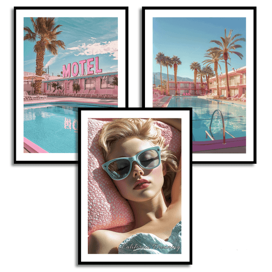 Miami zwembad kunstprint