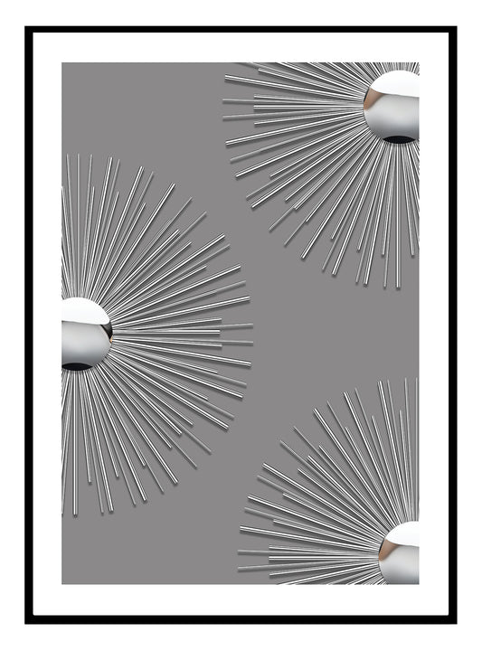 Silver Starburst (B) Art Print