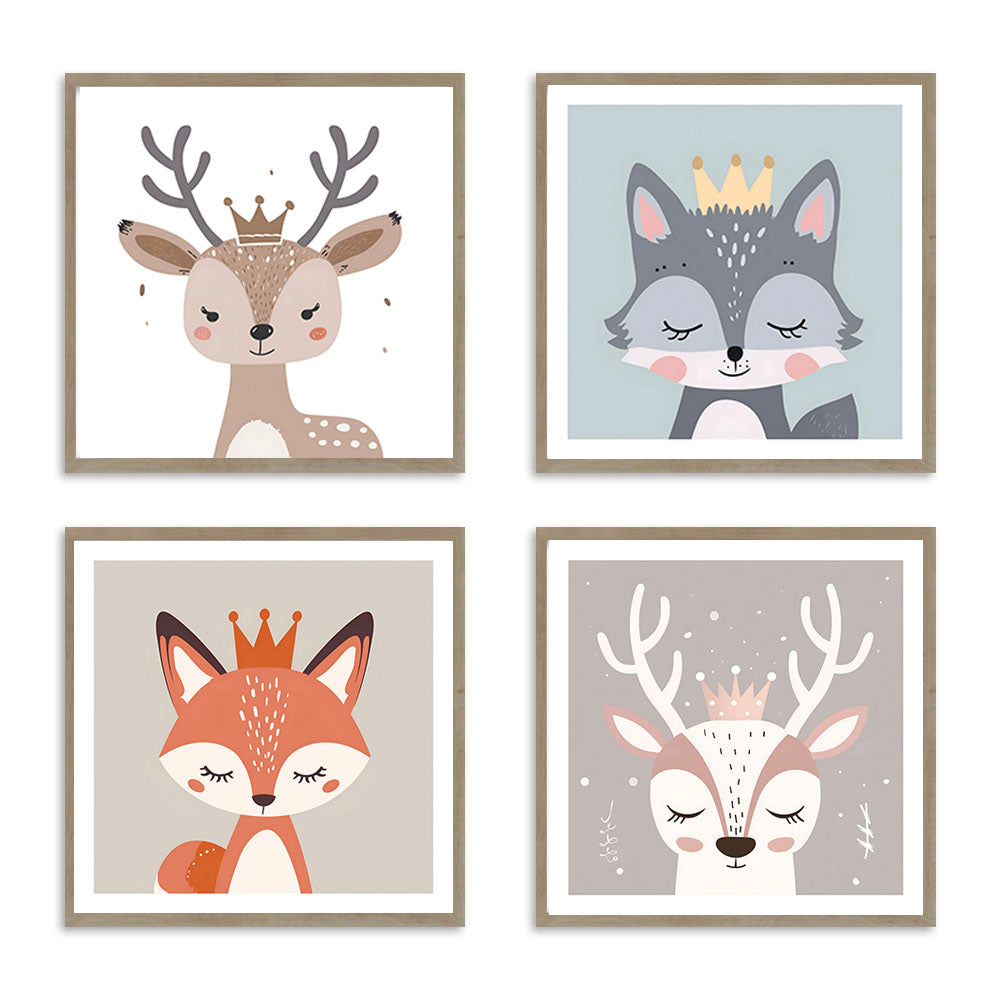 Малка лисица (A) Художествен принт за детска стая