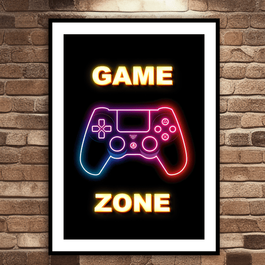 Game Zone Neon Art Print