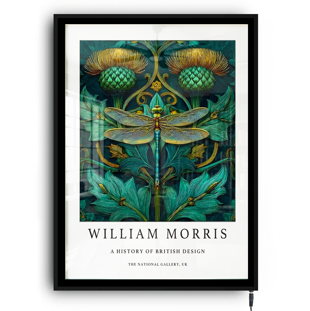 Lampu Seni Berbingkai LED Backlit William Morris - Capung