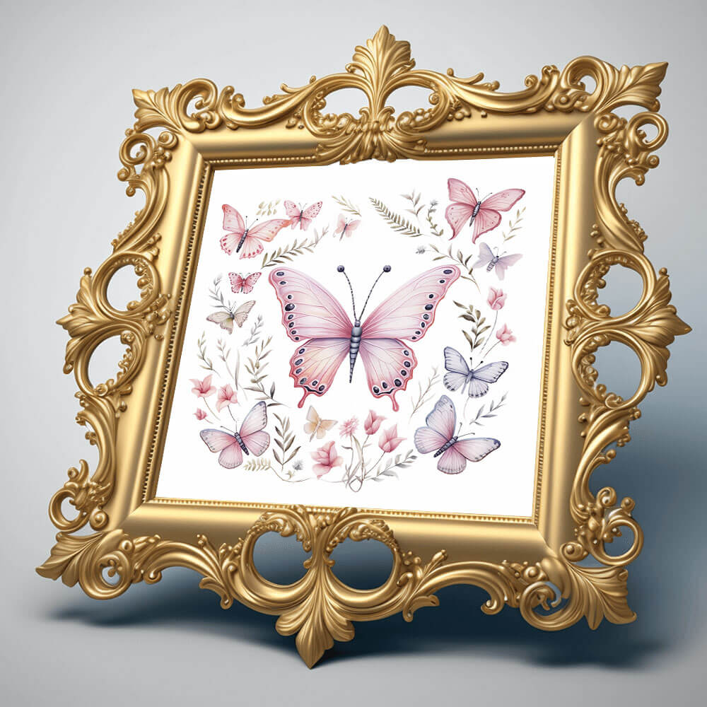 Pink Butterflies Art Print