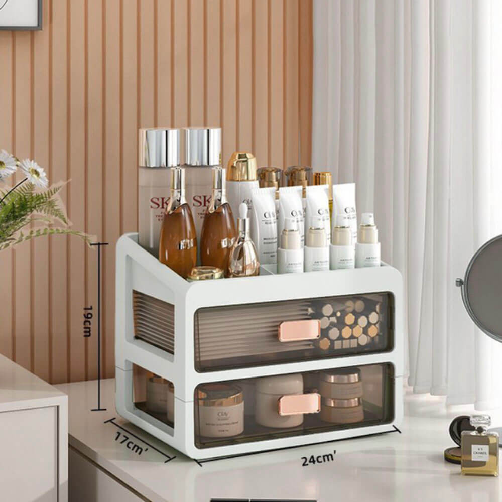 Elite Makeup/ Skin Care Beauty Organiser - Ice White